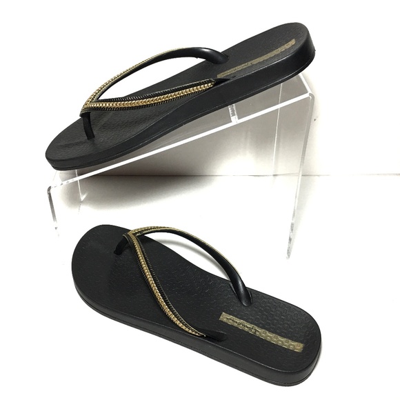 ipanema black and gold sandals